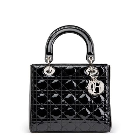 lady dior medium black silver hardware|lady dior handbag medium.